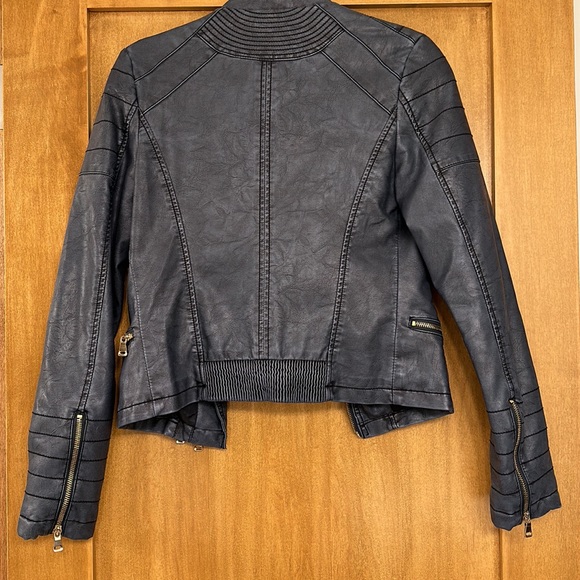 Dark blue moto jacket - Picture 3 of 3